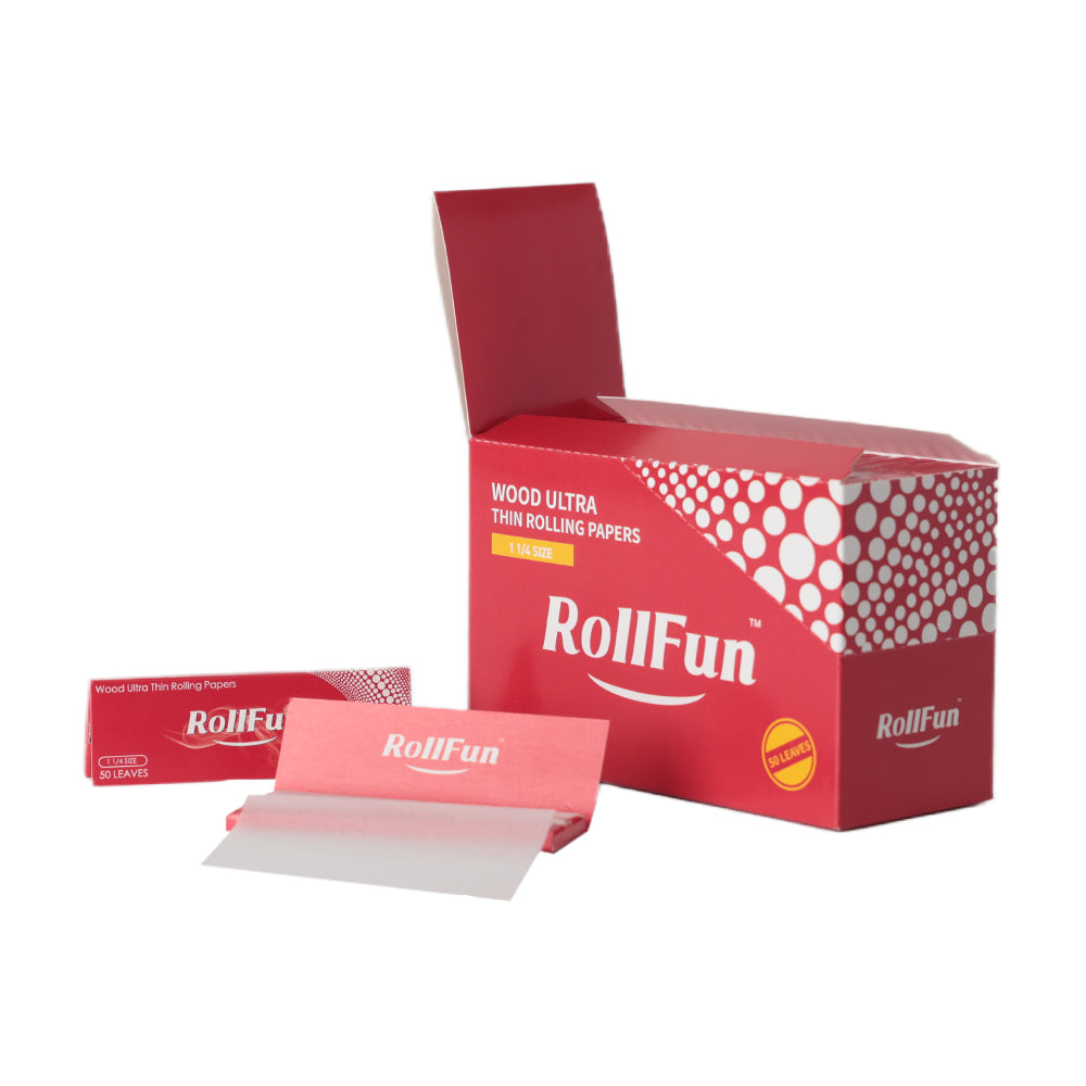 RollFun Ultra Thin Rolling Paper 1.25 1 1/4 Size 40 Leaves ( 24 Booklets )