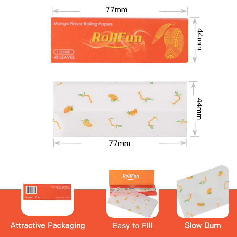 RollFun FLAVOR1 1/4 Mango Rolling Paper