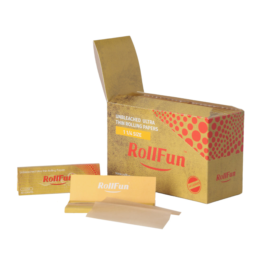 RollFun Natural Unbleached Rolling Paper 1.25 1 1/4 Size