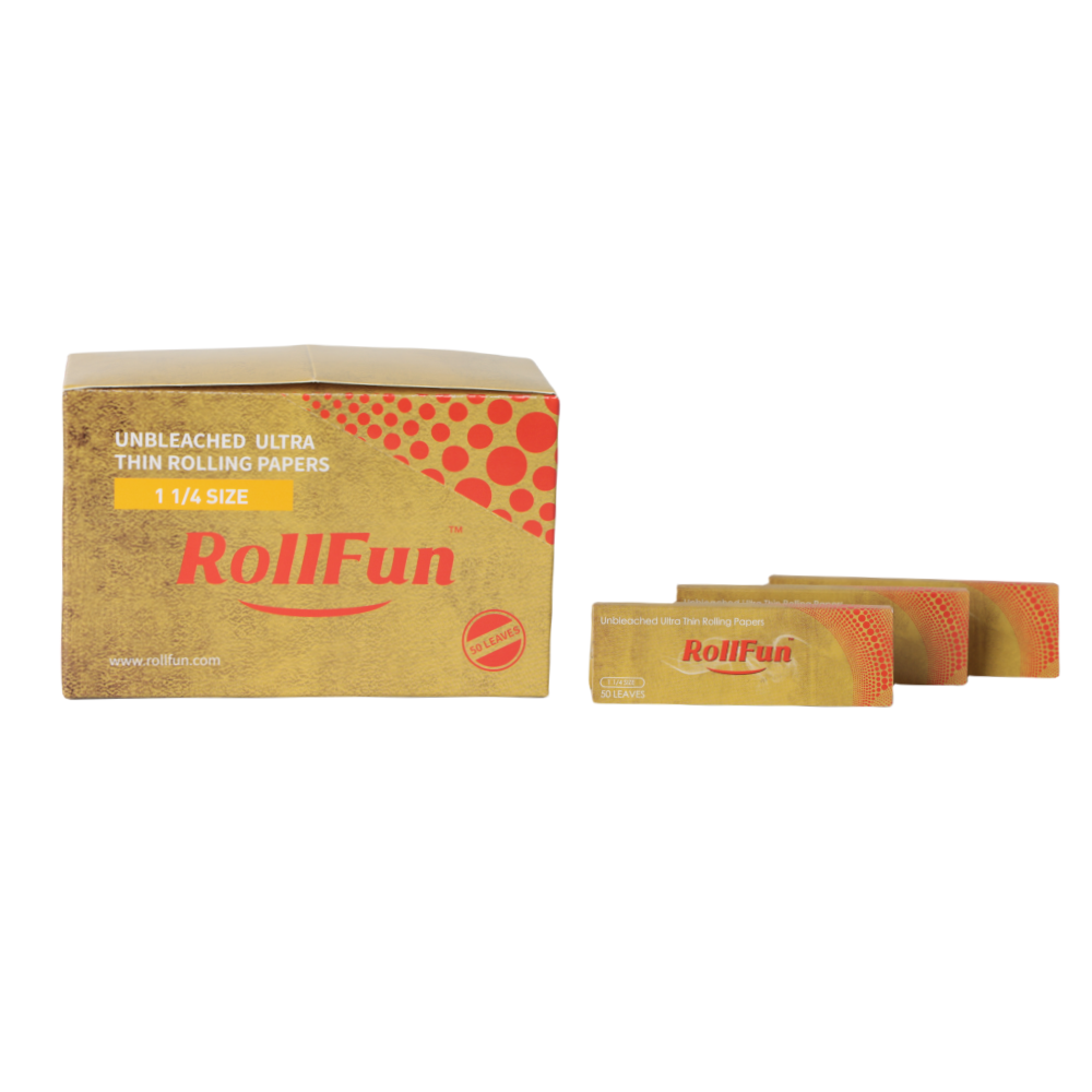 RollFun Papel de liar natural sin blanquear, tamaño 1,25 1 1/4 